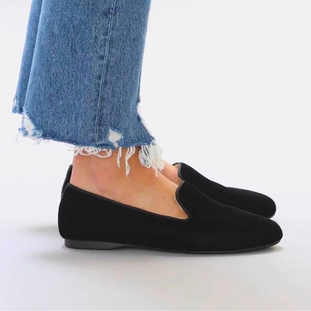 birdies black velvet flats 6.5 new!